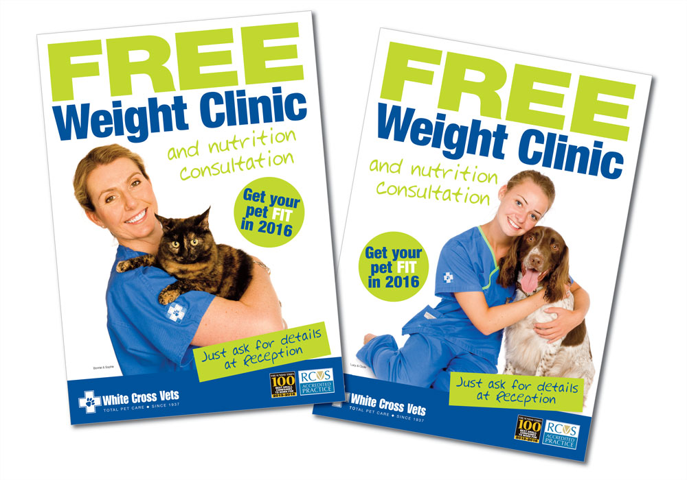 White Cross Vets – Free Weight Clinic Poster Campaign